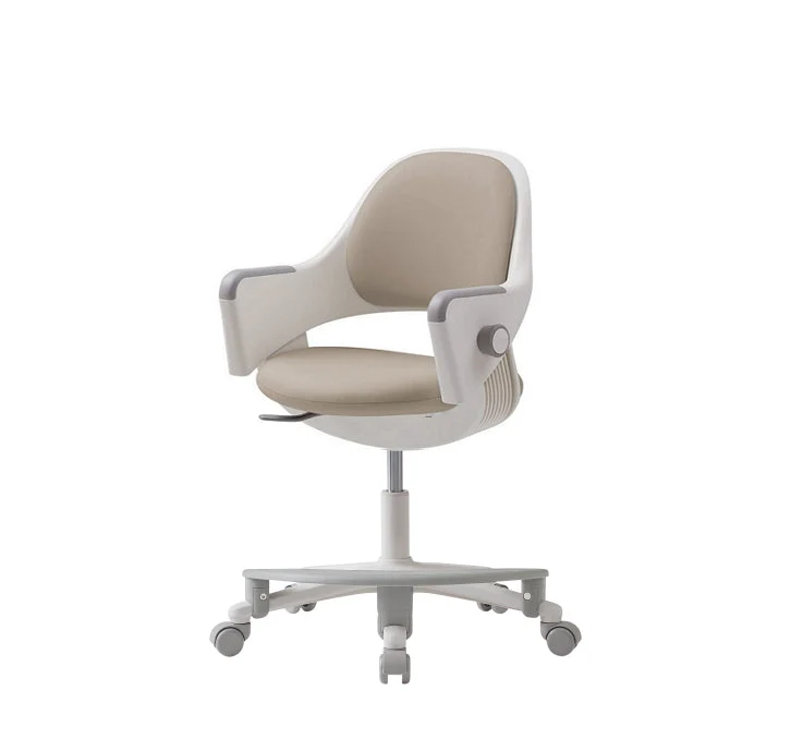 Ringo Ergonomic Kids Chair with Footrest (White Frame / Rosie Pink Seat) - Image 4